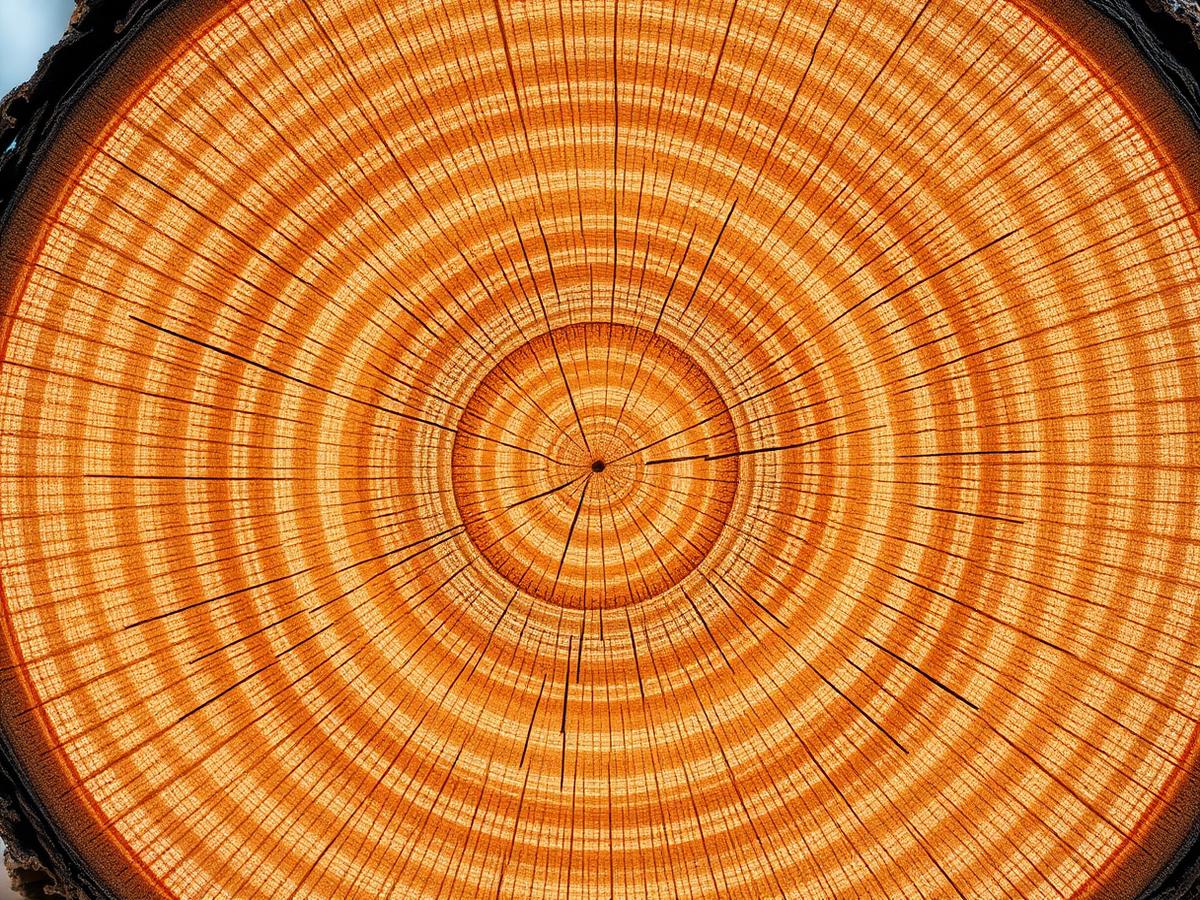 Birch log cross section